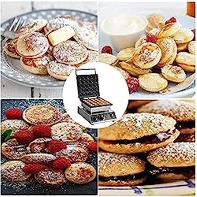 VEVOR Mini Dutch Pancake Maker, 1.7-Inch Diameter Mini Pancake Poffertjes Machine Electric Poffertjes For 25PCs Round Pancakes, 850W Commercial Pancake Maker, 50-300 Poffertjes Maker, Stainless Steel - Image 8