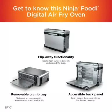 Ninja - Foodi 8-in-1 Digital Air Fry Oven, Toaster, Flip-Away Storage, Dehydrate, Keep Warm - Stainless Steel/Black - Image 13