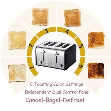 4-slice Stainless Steel Toaster - Silver - Image 17