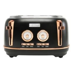Haden Dorset Stainless Steel 4-Slice Toaster - Black Cooper
