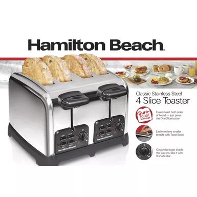 Hamilton Beach - Classic 4 Slice Toaster W/ Sure-Toast Stainless Steel - Image 8