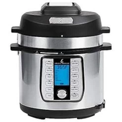 Emeril Everyday Pressure Air Fryer, Stainless Steel, 8 Qt With 5 Pc Accessory Pack, Silver