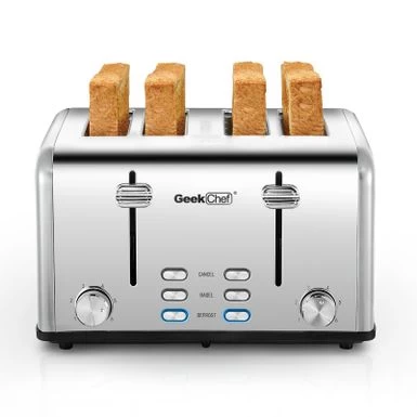 4-slice Stainless Steel Toaster - Red - Image 8