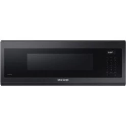 Samsung 1.1-Cu. Ft. Smart SLIM Over-the-Range Microwave With 550 CFM Ventilation, Black Stainless