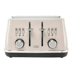 Cotswold 4-Slice, Wide Slot Toaster With Removable Crumb Tray, - Putty