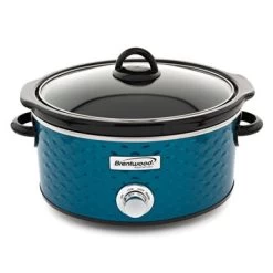 Brentwood Scallop Pattern 4.5 Quart Slow Cooker In Blue - Blue