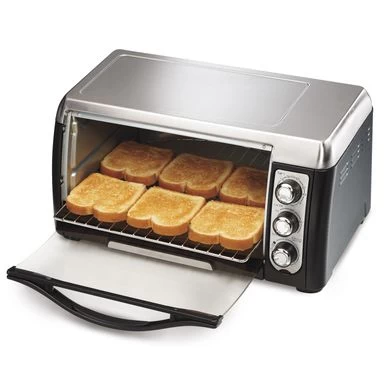 Hamilton Beach Black 6-slice Toaster Oven W/ Broiler - Black/Silver - Image 3