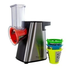 MegaChef 4 In 1 Electric Salad Maker With Assorted Grating Attachments - Silver