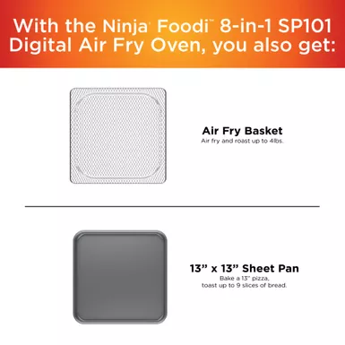 Ninja - Foodi 8-in-1 Digital Air Fry Oven, Toaster, Flip-Away Storage, Dehydrate, Keep Warm - Stainless Steel/Black - Image 16