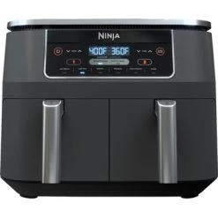 Ninja - Foodi 6-in-1 8-qt. 2-Basket Air Fryer With DualZone Technology & Air Fry, Roast, Broil, Bake, Reheat & Dehydrate - Dark Gray