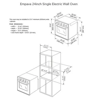 Empava 24 In Electric Single Wall Oven - Convection Fan In Stainless Steel - 24" - Stainless Steel - Image 6