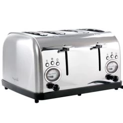 MegaChef 4 Slice Wide Slot Toaster With Variable Browning In Silver - 4 Slice - Stainless Steel - 4 Slice