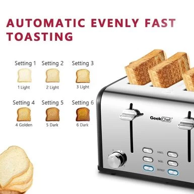 4-slice Stainless Steel Toaster - Silver - Image 16