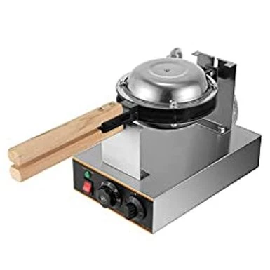 VEVOR Commercial Bubble Waffle Maker, 1400W Egg Bubble Puff Iron W/ 180 Rotatable 2 Pans & Wooden Handles, Stainless Steel Baker W/ Non-Stick Teflon Coating, 50-250/122-482 Adjustable - Image 9