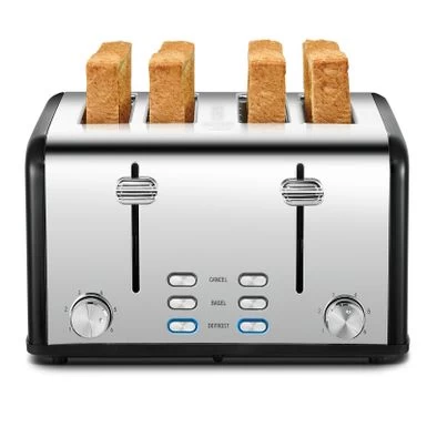 4-slice Stainless Steel Toaster - Red - Image 2