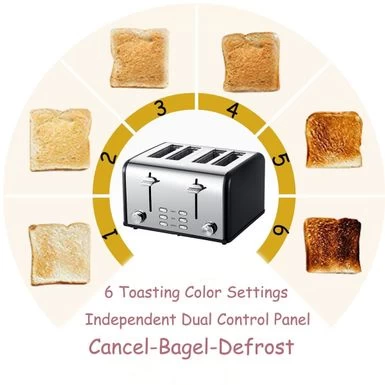 4-slice Stainless Steel Toaster - Red - Image 18