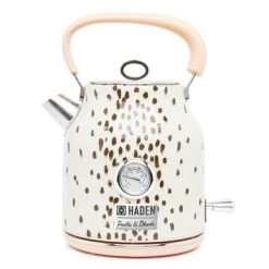 Haden Margate Poodle And Blonde 1.7 Liter Cordless, Electric Kettle With Auto-Shut-Off - White / Brown