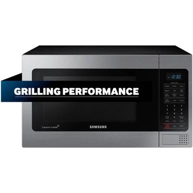 Samsung - 1.1 Cu. Ft. Countertop Microwave With Grilling Element - Stainless Steel - Image 8