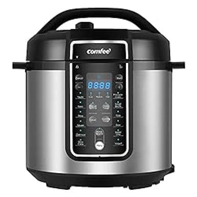 COMFEE Pressure Cooker 6 Quart With 12 Presets, Multi-Functional Programmable Slow Cooker, Rice Cooker, Steamer, Saut Pan, Egg Cooker, Warmer And More