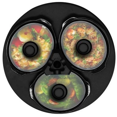 Round Triple 1.5 Qt Slow Cooker Server In Copper With 3 Ceramic Pots - Variable Temperature Control - Stoneware - 1-2 Quarts - Image 10