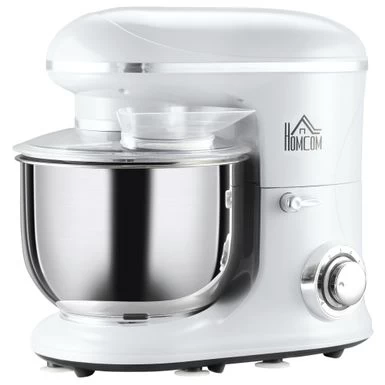 HOMCOM Stand Mixer With Splash Guard, Electric Hand Mixer Set With 6 Qt. Large Mixing Bowl - 14.5" X 9" X 14.5" - Silver - Image 18