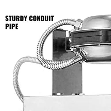 VEVOR Commercial Bubble Waffle Maker, 1400W Egg Bubble Puff Iron W/ 180 Rotatable 2 Pans & Wooden Handles, Stainless Steel Baker W/ Non-Stick Teflon Coating, 50-250/122-482 Adjustable - Image 7