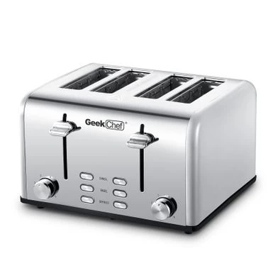 4-slice Stainless Steel Toaster - Red - Image 7