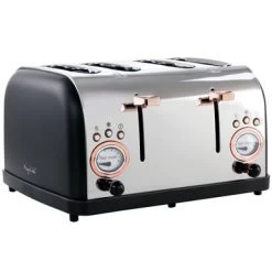 MegaChef 4 Slice Wide Slot Toaster With Variable Browning - 4 Slice - Stainless Steel - 4 Slice