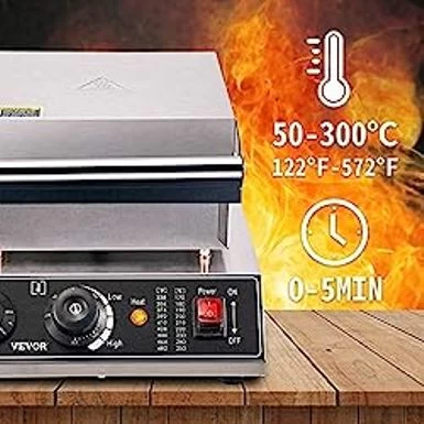 VEVOR Mini Dutch Pancake Maker, 1.7-Inch Diameter Mini Pancake Poffertjes Machine Electric Poffertjes For 25PCs Round Pancakes, 850W Commercial Pancake Maker, 50-300 Poffertjes Maker, Stainless Steel - Image 5