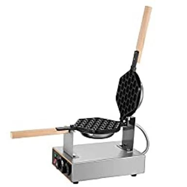 VEVOR Commercial Bubble Waffle Maker, 1400W Egg Bubble Puff Iron W/ 180 Rotatable 2 Pans & Wooden Handles, Stainless Steel Baker W/ Non-Stick Teflon Coating, 50-250/122-482 Adjustable - Image 12