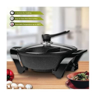 Brentwood SK-72BK Electric Non-Stick 6-Quart Shabu Shabu Pot - Black - Image 2