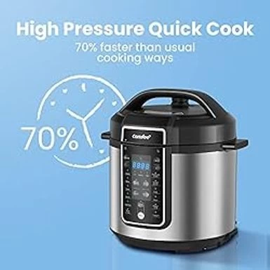 COMFEE Pressure Cooker 6 Quart With 12 Presets, Multi-Functional Programmable Slow Cooker, Rice Cooker, Steamer, Saut Pan, Egg Cooker, Warmer And More - Image 4