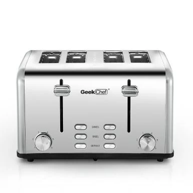 4-slice Stainless Steel Toaster - Red - Image 6