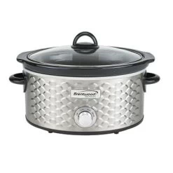 Brentwood Scallop Pattern 4.5 Quart Slow Cooker - Silver