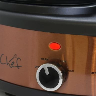 Round Triple 1.5 Qt Slow Cooker Server In Copper With 3 Ceramic Pots - Variable Temperature Control - Stoneware - 1-2 Quarts - Image 4