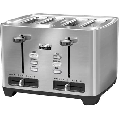 Bella Pro Series - 4-Slice Wide-Slot Toaster - Stainless Steel - Image 2