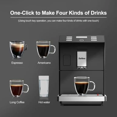 Super Automatic Espresso Coffee Machine - Black - Image 6