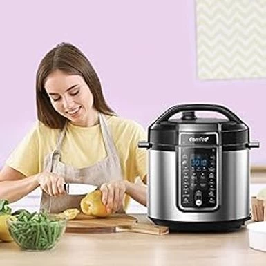 COMFEE Pressure Cooker 6 Quart With 12 Presets, Multi-Functional Programmable Slow Cooker, Rice Cooker, Steamer, Saut Pan, Egg Cooker, Warmer And More - Image 9